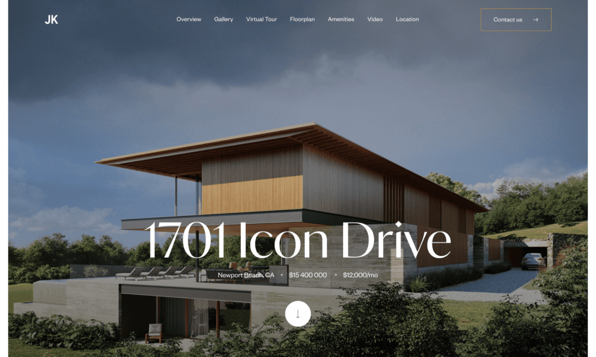 A visually stunning single property website template designed by Luxury Presence is showcased.
