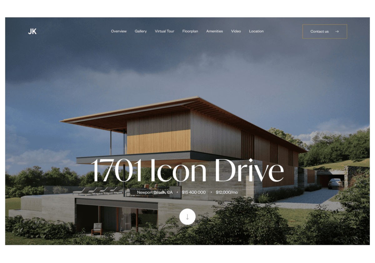A visually stunning single property website template designed by Luxury Presence is showcased.