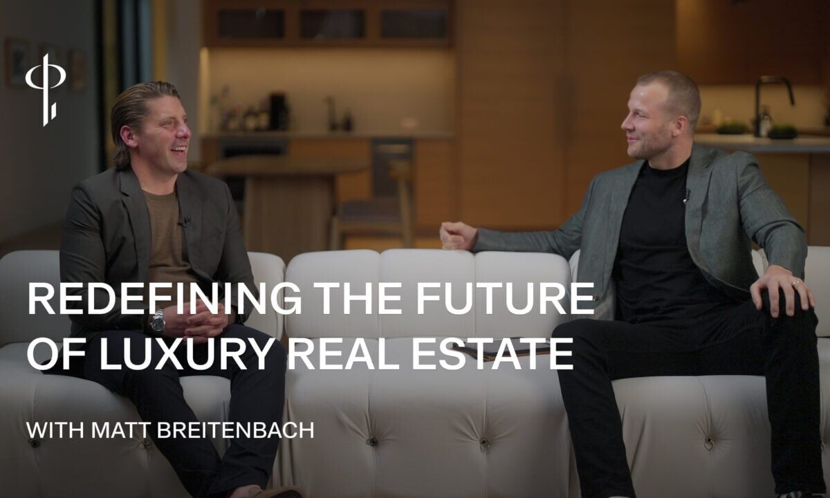 Matt Breitenbach sits on a couch next to Malte Kramer while they record an episode of the Luxury Presence Podcast Thumbnail